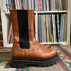 ALOHAS All Rounder Tan Leather Boots Size 40